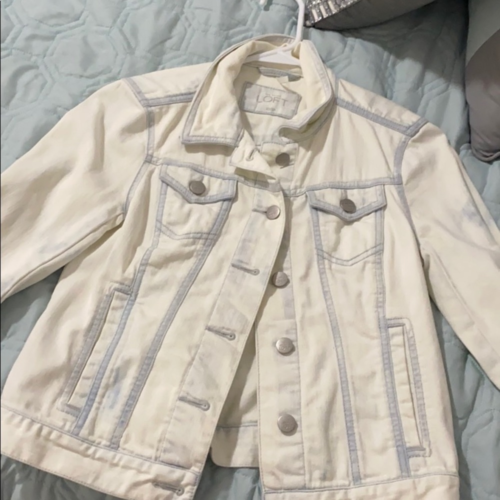 Loft. Acid wash denim jacket